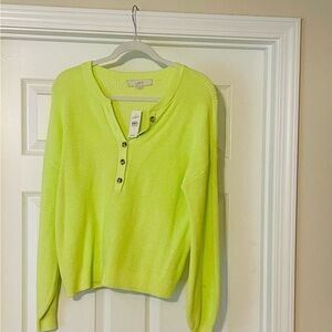 LOFT Women's Neon Green Sweater